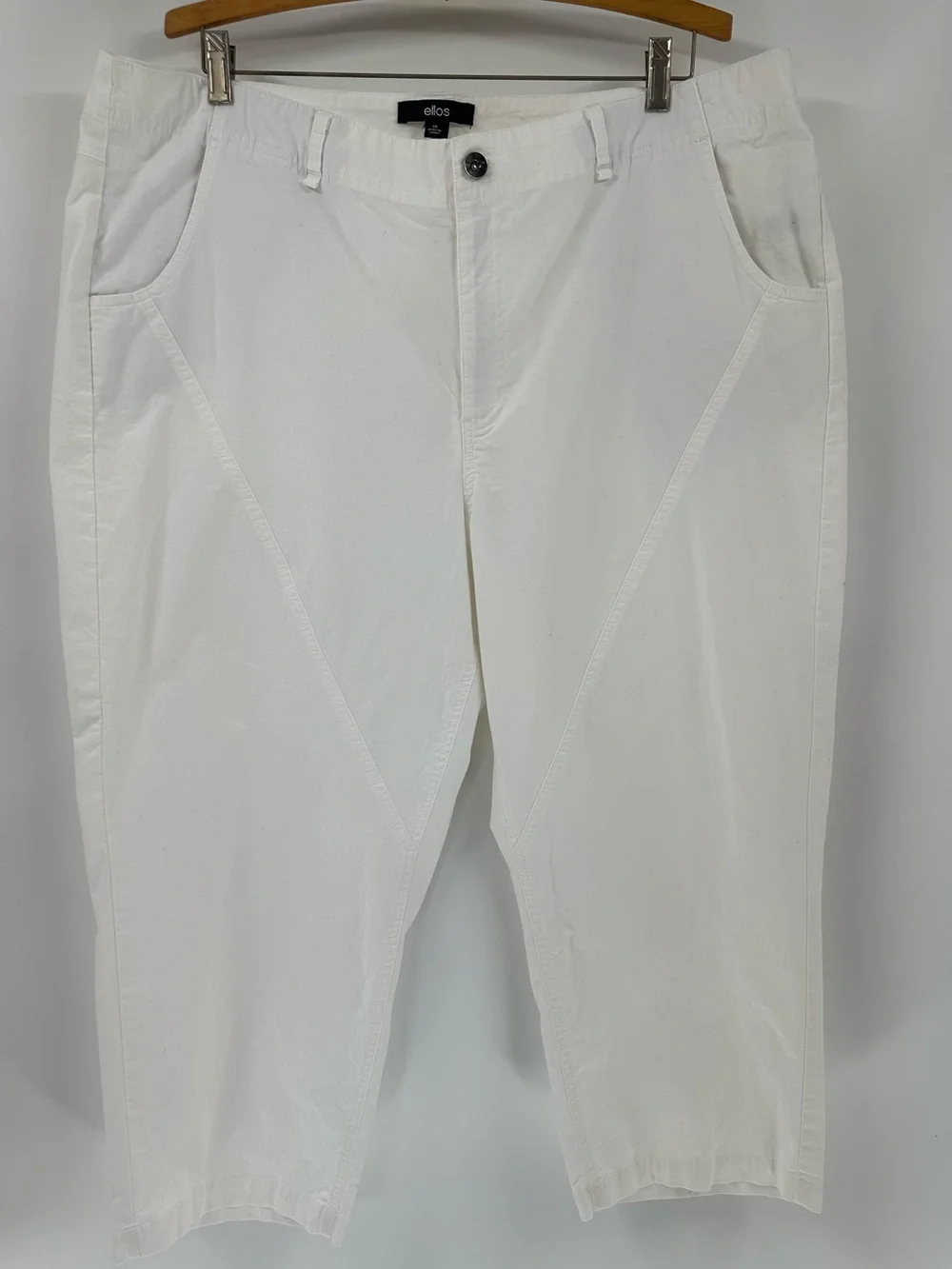 ELLOS White Capris Cotton Stretch Sz 20 summer beach